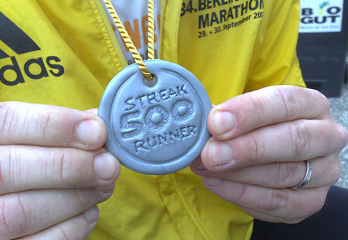 Medaille 500 Tage Streak Runner