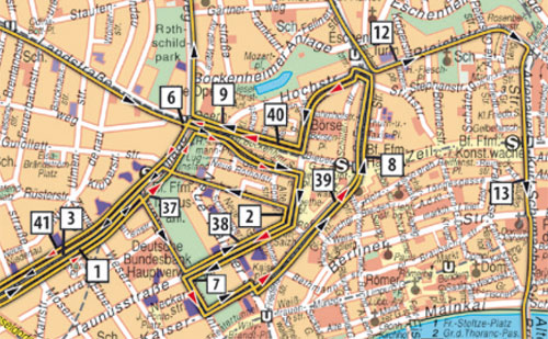 Strecke (Detail) des Frankfurt-Marathon 2013