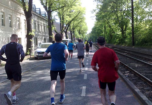 Läufer des Drittelmarathon in Potsdam auf der Rudolf-Breitscheid-Straße
