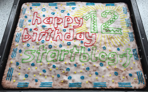 12 – happy birthday startblog-f – Geburtstagskuchen