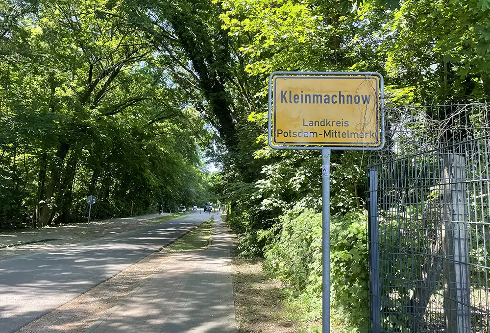 Ortsschild Kleinmachnow, Landkreis Potsdam-Mittelmark