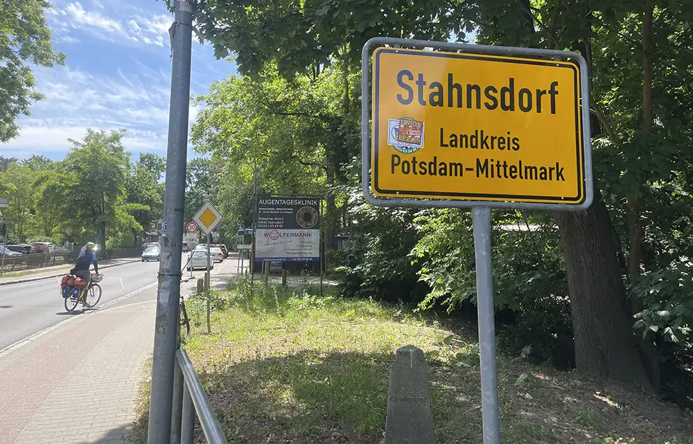 Ortsschild Stahnsdorf, Landkreis Potsdam-Mittelmark