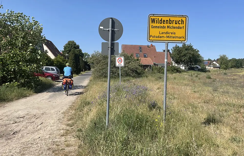 Ortsschild Wildenbruch, Gemeinde Michendorf, Landkreis Potsdam-Mittelmark
