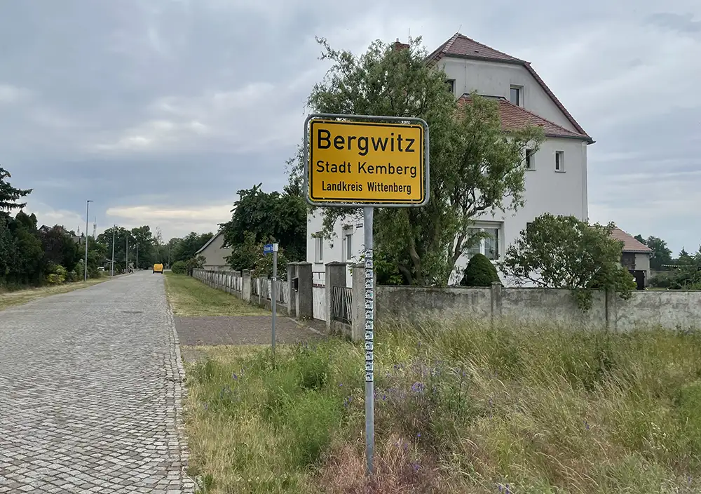 Ortsschild Bergwitz, Stadt Kemberg, Landkreis Wittenberg