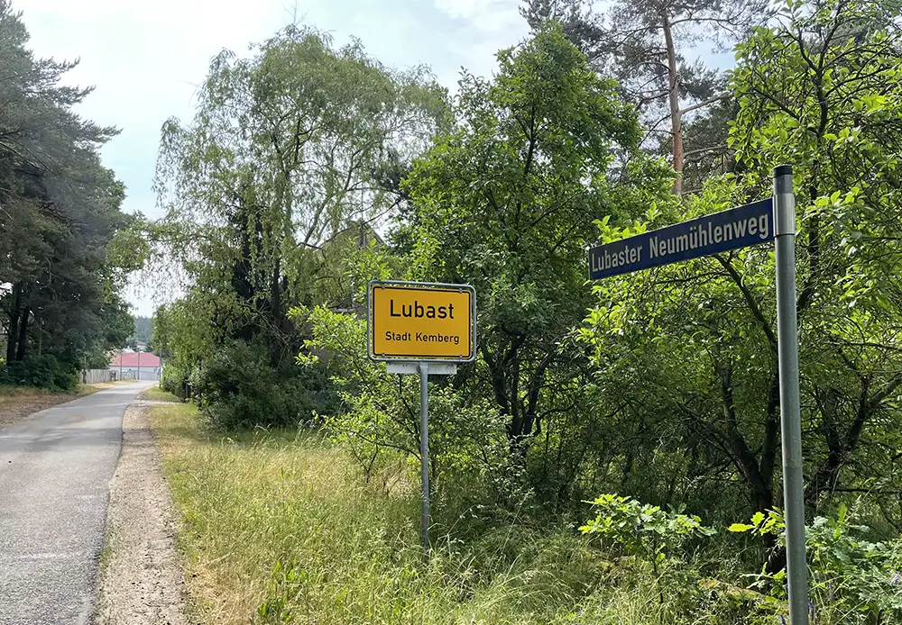 Ortsschild Lubast, Stadt Kemberg