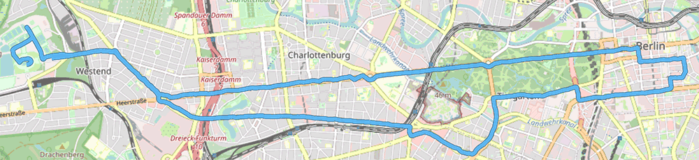 Karte mit Strecke des S25 Berlin 2024