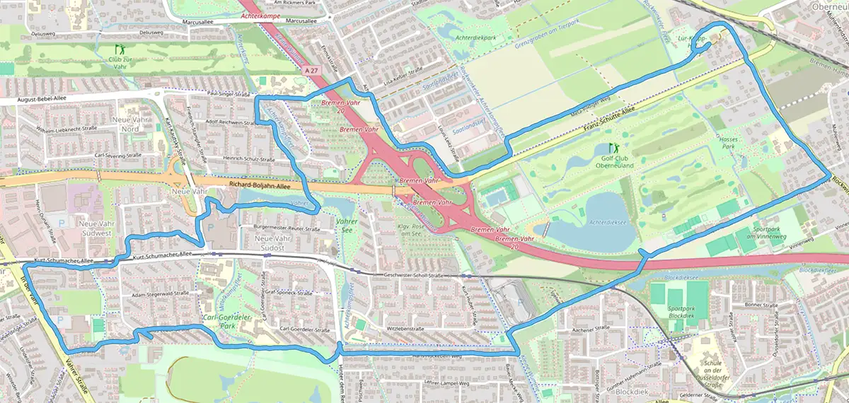 Karte mit dem Streckenverlauf