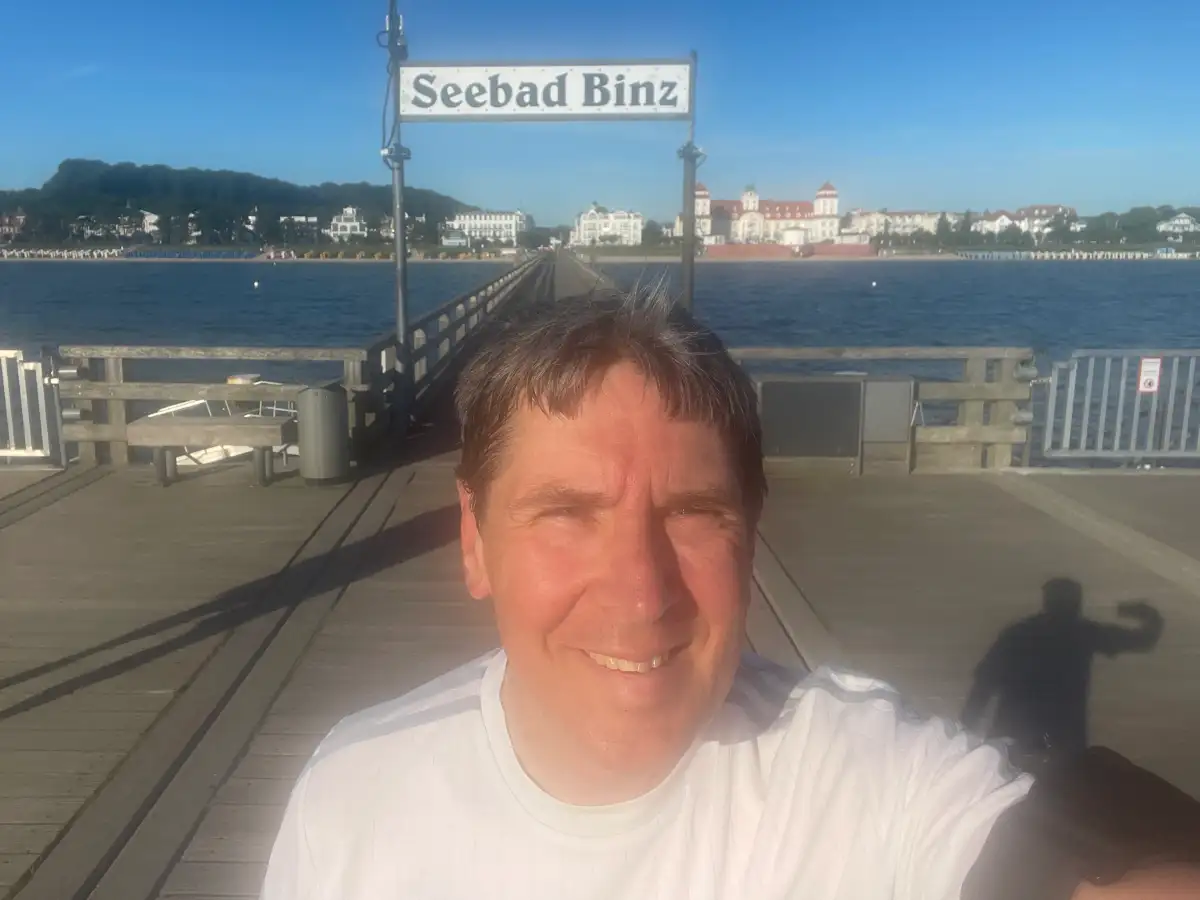 Läufer-Selfie auf der Seebrücke Binz